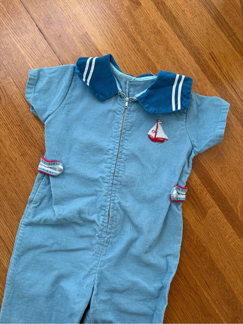 Vintage 60s-70s Nautical Saks Fifth Avenue Baby Boutique Jumpsuit